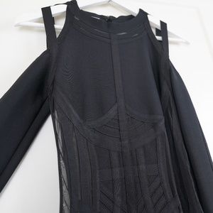 House of CB London | Madrina Black Bandage Cold Shoulder Dress